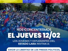 ESTE JUEVES 12 LOS JOVENES DE LARA N0S CONCENTRAMOS EN LA PLAZA JOSE MACARIO