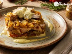 Timbal de pechuga de pollo al curry y mostaza