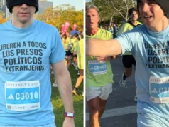 Nahuel Gallo corrió maratón con mensaje de liberación de presos políticos en Venezuela