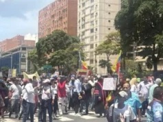 Protesta en Caracas exige salarios dignos, cronograma electoral y liberación de presos políticos